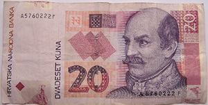 Croatia Note 20 Kuna front
